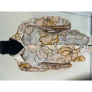 Vintage Syle Floral Button-Up Blouse with Puff Sleeves